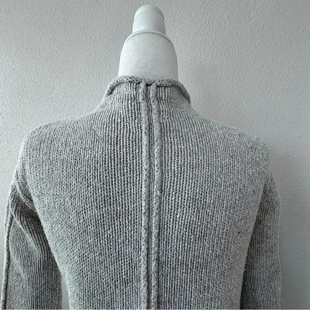 DKNY Jeans Sweater Mock Turtleneck Preppy Gray Knit Top SZ XS